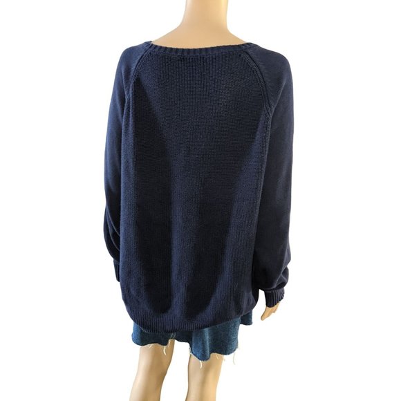 LRL LAUREN JEANS Co Blue Sweater with gold hardware zips size 1X - Picture 2 of 11